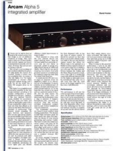 Review: Arcam Alpha 5 integrated amplifier Review: Arcam Alpha 5 integrated amplifier